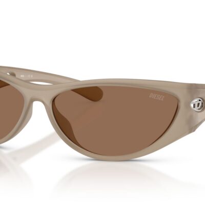 Diesel Men's DL 3004U Opalescent Transparent Grey/Dark Brown Sunglasses