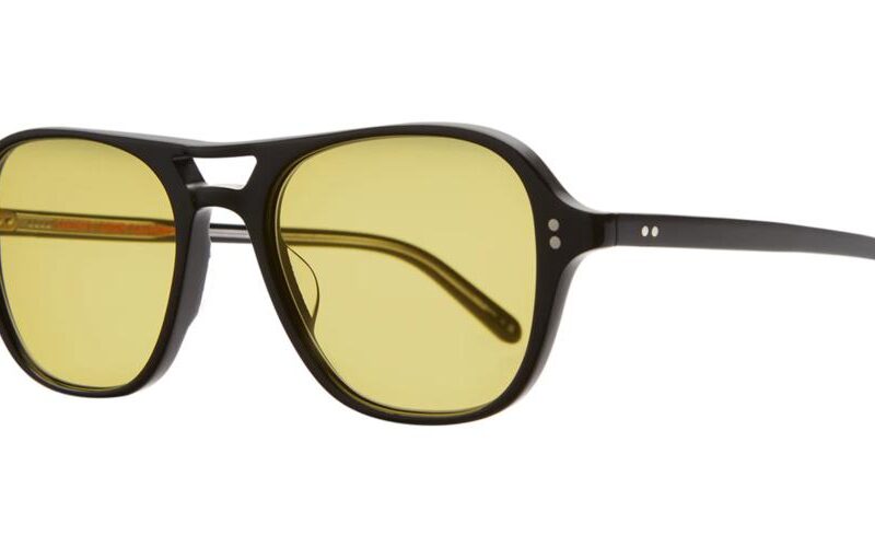 Garrett Leight Men's DOC SUN Bio Black/Semi-Flat Desert Sun Sunglasses Garrett Leight Men's DOC SUN Bio Black/Semi-Flat Desert Sun Sunglasses