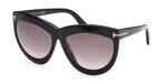 Tom Ford Women's DORIS FT 1112 Black/Smoke Shaded Sunglasses