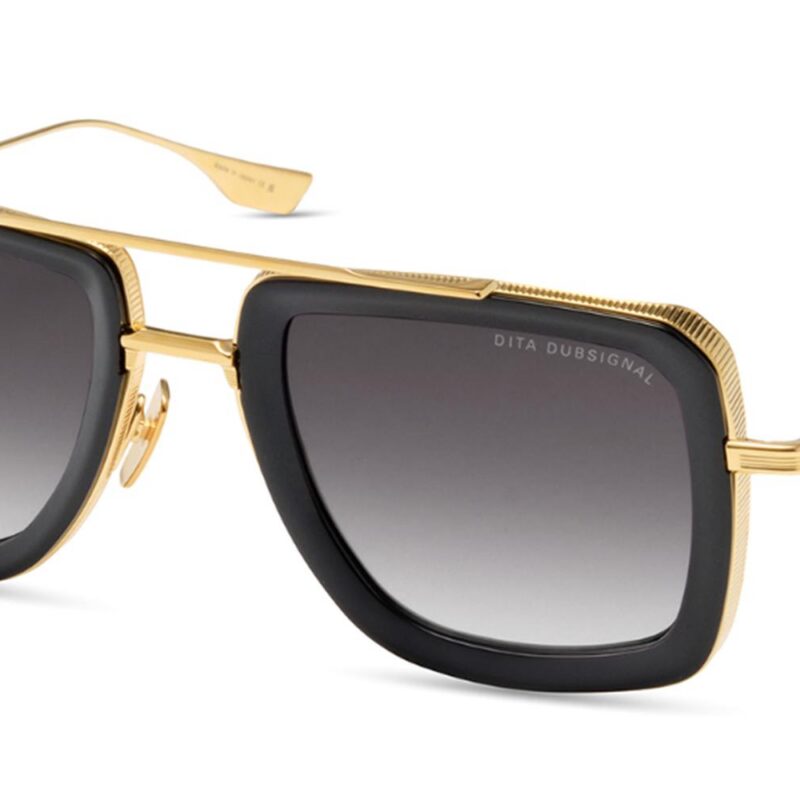 Dita Men's DUBSIGNAL Yellow Gold - Black/Grey To Clear Gradient Sunglasses Dita Men's DUBSIGNAL Yellow Gold - Black/Grey To Clear Gradient Sunglasses