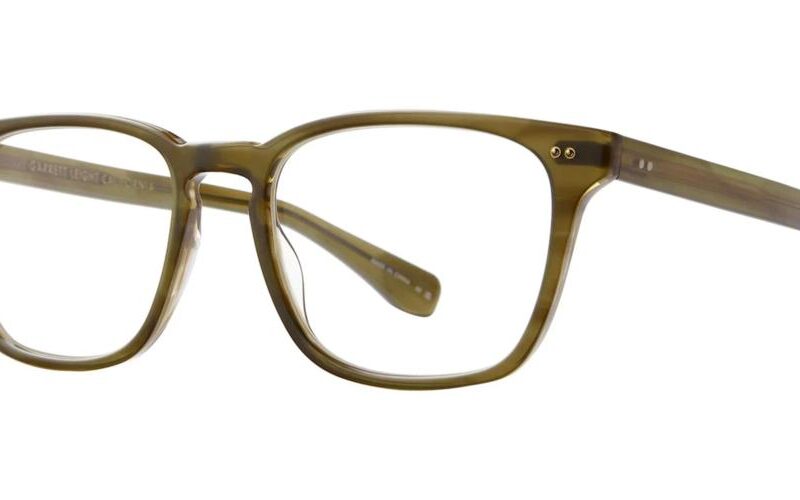 Garrett Leight Men's EARVIN Matte Olive Tortoise Eyeglasses Garrett Leight Men's EARVIN Matte Olive Tortoise Eyeglasses