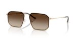 Emporio Armani Men's EA 2165D Shiny Black Matte Pale Gold/Brown Shaded Sunglasses
