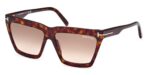 Tom Ford Women's EDEN FT 1110 Dark Havana/Light Brown Shaded Sunglasses