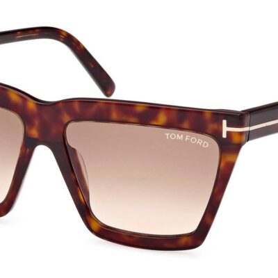 Tom Ford Women's EDEN FT 1110 Dark Havana/Light Brown Shaded Sunglasses