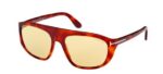 Tom Ford Men's EDWARD-02 FT 1002 Blonde Havana/Light Brown Sunglasses