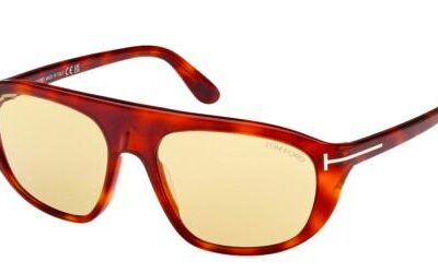 Tom Ford Men's EDWARD-02 FT 1002 Blonde Havana/Light Brown Sunglasses