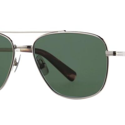 Garrett Leight Men's EL CAPITAN SUN Silver-Douglas Fir/Semi-Flat Emerald Polar Sunglasses