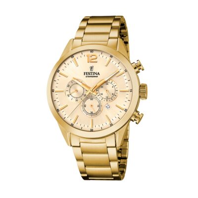 Festina Men's Chronograph 43mm Ss Ip Gold Watch (F20633_4)
