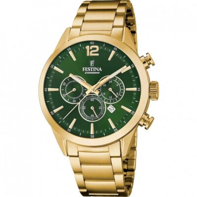 Festina Men's Chronograph 43mm Ss Ip Gold Watch (F20633_5)