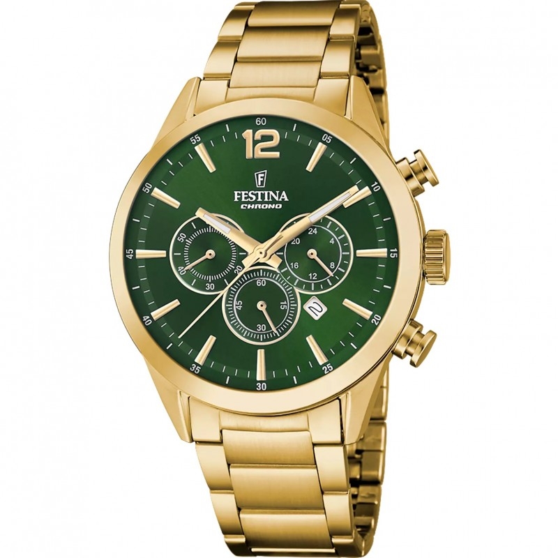 Festina Men's Chronograph 43mm Ss Ip Gold Watch (F20633_5) Festina Men's Chronograph 43mm Ss Ip Gold Watch (F20633_5)