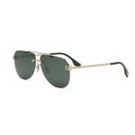Fendi Unisex FE40115U Gold/Solid Dark Green Sunglasses