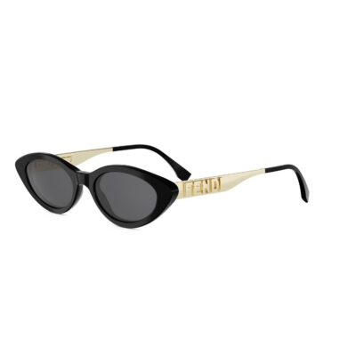 Fendi Women's FE40202I Black/Solid Smoke Sunglasses