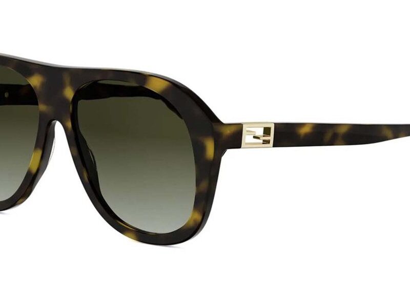 Fendi Women's FE40223I Shiny Havana/Gradient Green Sunglasses