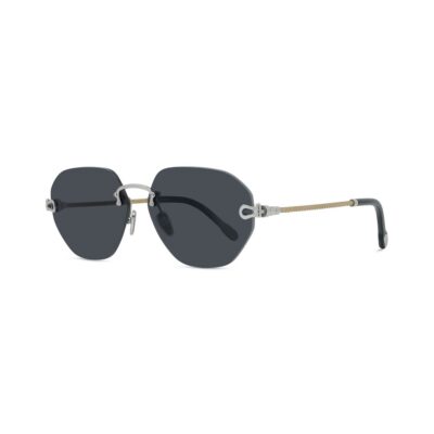 Fred Men's FG40078U Palladium/Solid Smoke Sunglasses