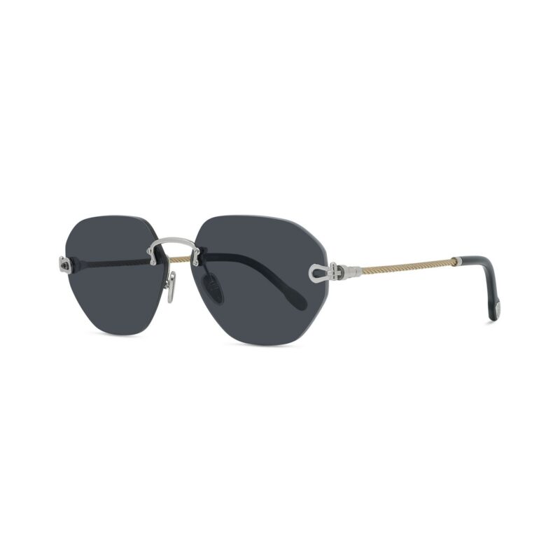 Fred Men's FG40078U Palladium/Solid Smoke Sunglasses