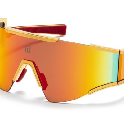 Balmain Men's FLECHE Matte Gold/Multicolor Mirror Sunglasses