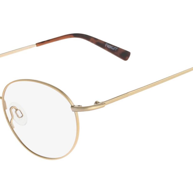 Flexon Men's EDISON 600 Gold Eyeglasses