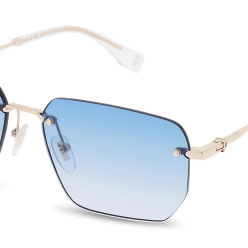 Police FORCE 8 SPLQ89 Shiny Rose Gold/Blue Gradient Blue Sunglasses