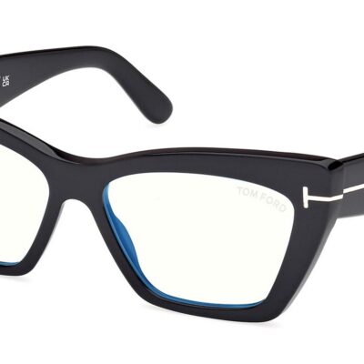 Tom Ford Women's FT6026-B BLUE BLOCK Black Eyeglasses