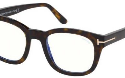 Tom Ford Men's FT 5542-B BLUE BLOCK Dark Havana Eyeglasses