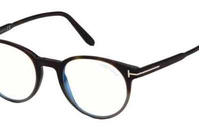 Tom Ford Men's FT 5695-B BLUE BLOCK Dark Havana Black/Blue Filter Eyeglasses
