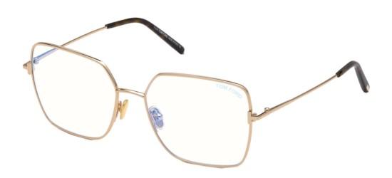 Tom Ford Women's FT 5739-B BLUE BLOCK Shiny Rose Gold/Blue Filter Eyeglasses Tom Ford Women's FT 5739-B BLUE BLOCK Shiny Rose Gold/Blue Filter Eyeglasses