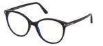 Tom Ford Women's FT 5742-B BLUE BLOCK Shiny Black/Blue Filter Eyeglasses