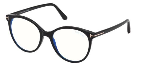 Tom Ford Women's FT 5742-B BLUE BLOCK Shiny Black/Blue Filter Eyeglasses Tom Ford Women's FT 5742-B BLUE BLOCK Shiny Black/Blue Filter Eyeglasses