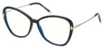 Tom Ford Women's FT 5769-B BLUE BLOCK Shiny Black/Blue Filter Eyeglasses