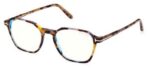 Tom Ford Men's FT 5804-B BLUE BLOCK Blonde Havana Eyeglasses