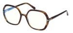 Tom Ford Women's FT 5814-B BLUE BLOCK Dark Havana Eyeglasses