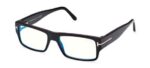 Tom Ford Men's FT 5835-B BLUE BLOCK Shiny Black Eyeglasses