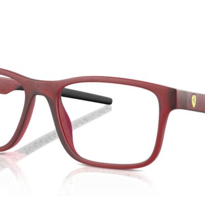 Scuderia Ferrari Men's FZ 8003U Transparent Red Matte Eyeglasses