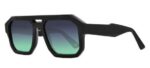 Ophy Men's GEHRY Shiny Black/Green Blue Shaded Sunglasses