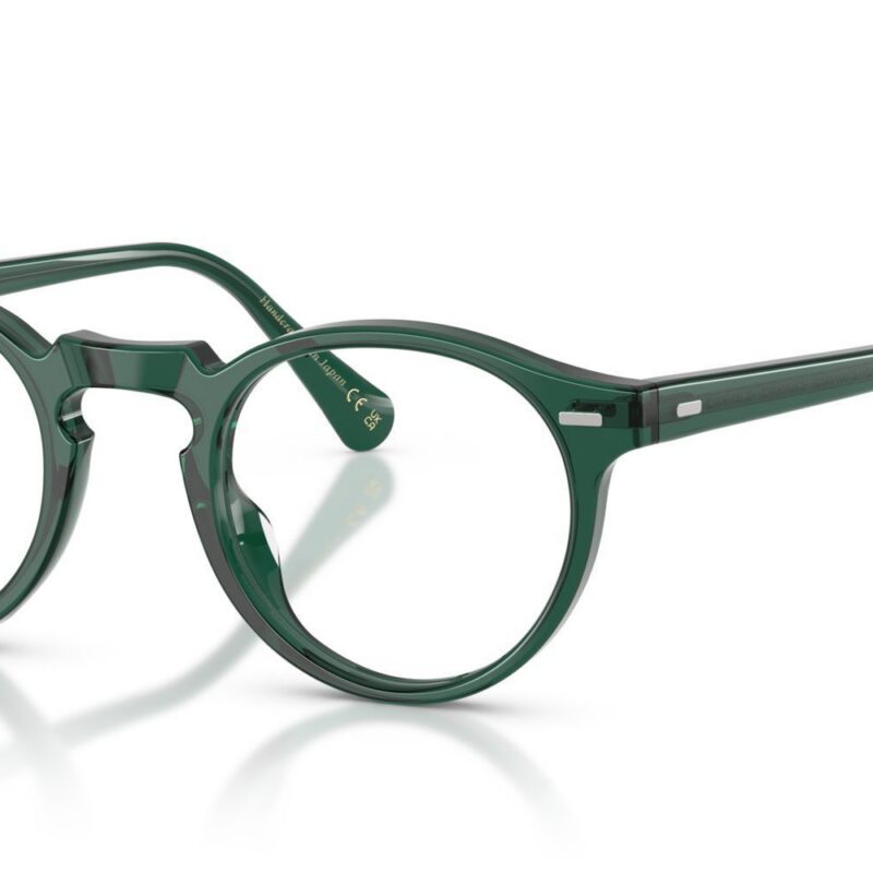 Oliver Peoples Men's GREGORY PECK OV 5186 Transparent Dark Green Eyeglasses