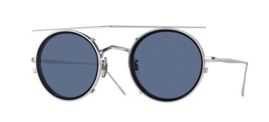 Oliver Peoples Men's G. PONTI-2 OV 1292T Brushed Chrome/Blue Demo Lens Eyeglasses Oliver Peoples Men's G. PONTI-2 OV 1292T Brushed Chrome/Blue Demo Lens Eyeglasses