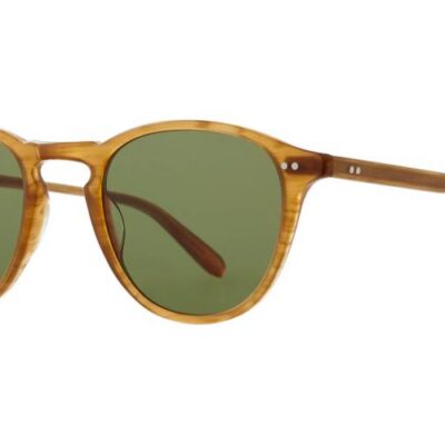 Garrett Leight Men's HAMPTON SUN Butterscotch/Semi-Flat Pure Green Sunglasses