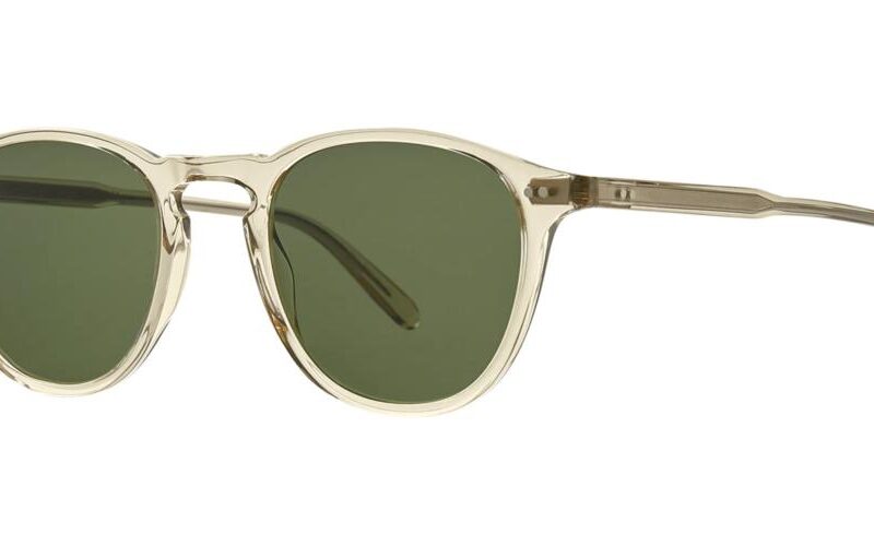 Garrett Leight Men's HAMPTON SUN Champagne/Semi-Flat Pure Green Sunglasses