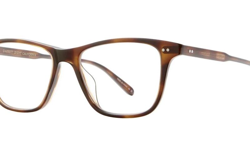 Garrett Leight Men's HAYES Spotted Brown Shell Eyeglasses