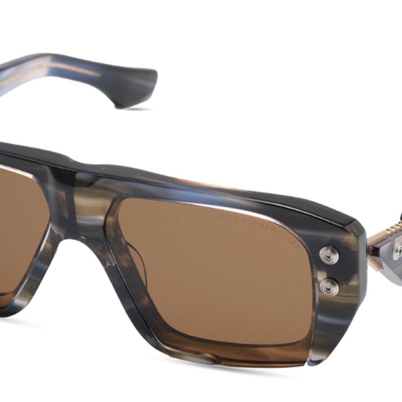 Dita Men's HYPHER-1183 Cosmic Pollution - Brushed White Gold/Brown Sunglasses Dita Men's HYPHER-1183 Cosmic Pollution - Brushed White Gold/Brown Sunglasses