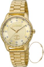 Just Cavalli Women's 34mm Ss Ip Gold Watch (JC1L176M0055)