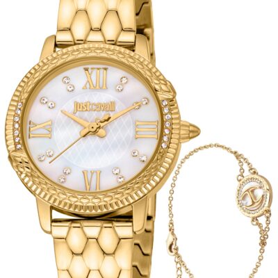Just Cavalli Men's 46mm Ss Ip Gold Watch (JC1L276M0055)