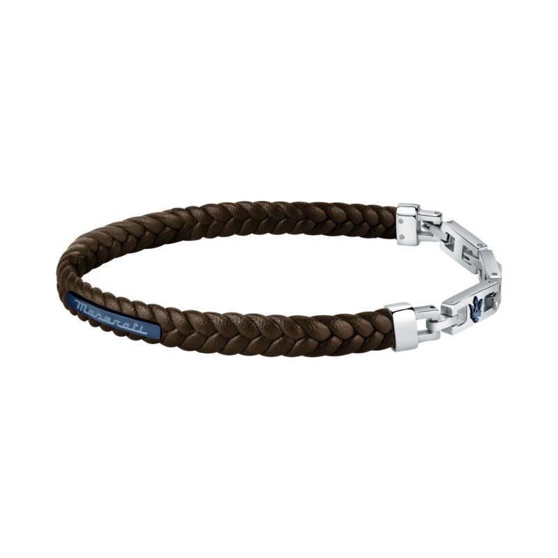 Maserati Jewels Recycled Leather And Stainless Steel Bracelet JM222AVE03 For Men Maserati Jewels Recycled Leather And Stainless Steel Bracelet JM222AVE03 For Men