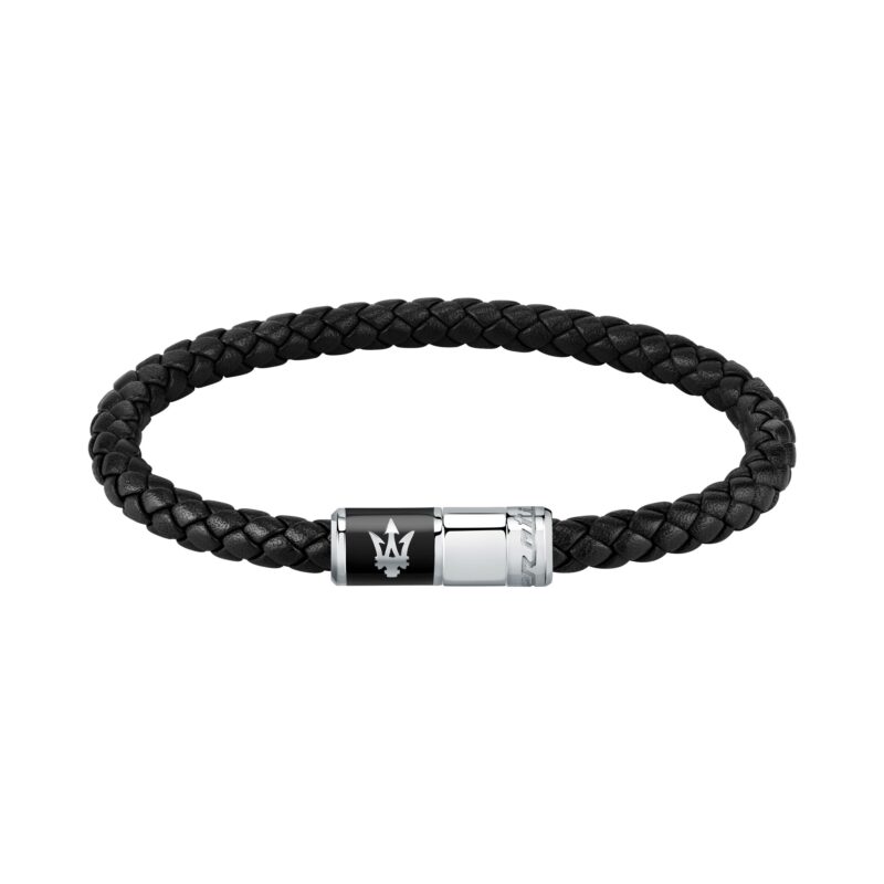 Maserati Jewels Recycled Leather And Stainless Steel Bracelet JM222AVE07 For Men Maserati Jewels Recycled Leather And Stainless Steel Bracelet JM222AVE07 For Men