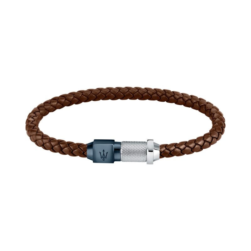 Maserati Jewels Recycled Leather And Stainless Steel Bracelet JM223AVE15 For Men Maserati Jewels Recycled Leather And Stainless Steel Bracelet JM223AVE15 For Men