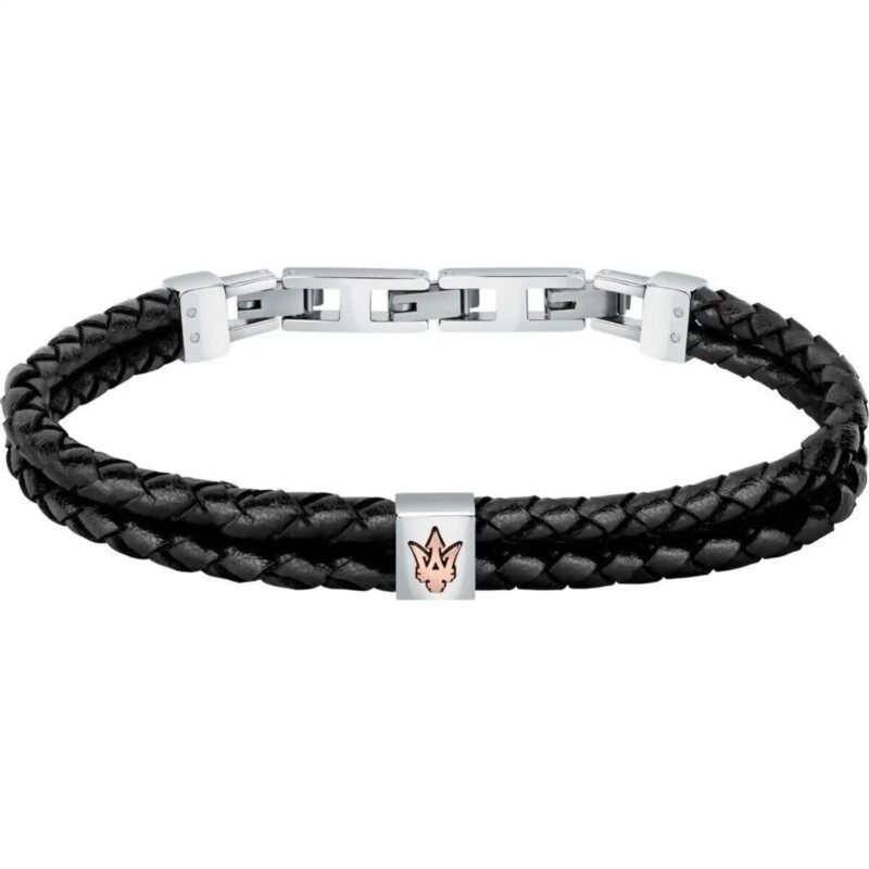 Maserati Jewels Recycled Leather And Stainless Steel Bracelet JM422AVE13 For Men Maserati Jewels Recycled Leather And Stainless Steel Bracelet JM422AVE13 For Men