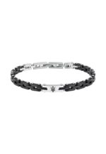 Maserati Jewels Grey And Silver Tone Stainless Steel Bracelet JM425ATZ64 For Men