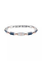 Maserati Jewels Blue, Gold Tone And Silver Tone Stainless Steel Bracelet JM425ATZ67 For Men