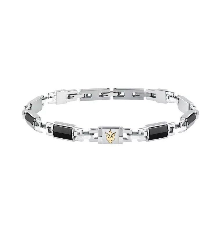 Maserati Ceramic Grey And Silver Tone Stainless Steel Bracelet JM425ATZ69 For Men