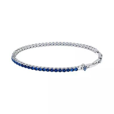 Maserati Tennis Silver Stainless Steel With Blue Zircons Bracelet JM425AVC11 For Men
